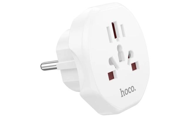 HOCO AC6 Universal Conversion Plug Travel Adaptor Multifunctional All-in-one Charging Adapter EU Plug US UK EU AUS Wall Charger Portable Power Socket For Smartphones Universal - White